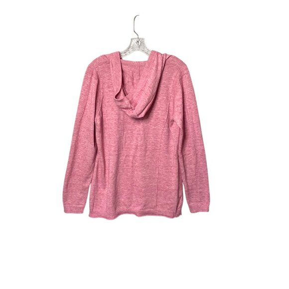 Athleta Pink Hooded Pullover Sweater XL Kangaroo Pocket Long Sleeve Lightweight - Picture 2 of 6